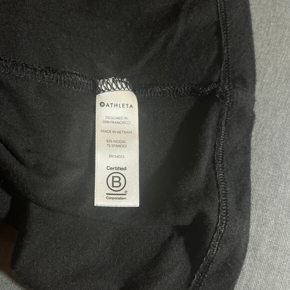 Athleta Santorini Dress Womens Medium Black Solid High Neck Sleeveless Fit Flare - Picture 8 of 11